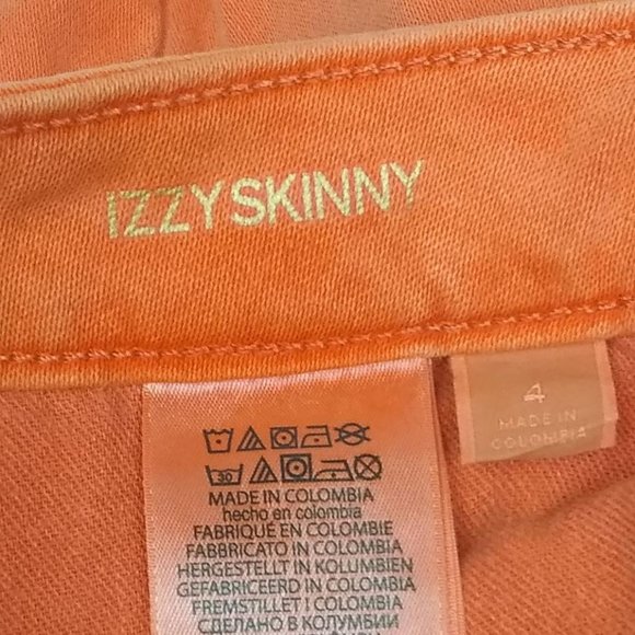 Michael Kors Izzy Skinny Mid Rise Jeans Marigold Size 4 - Picture 8 of 9